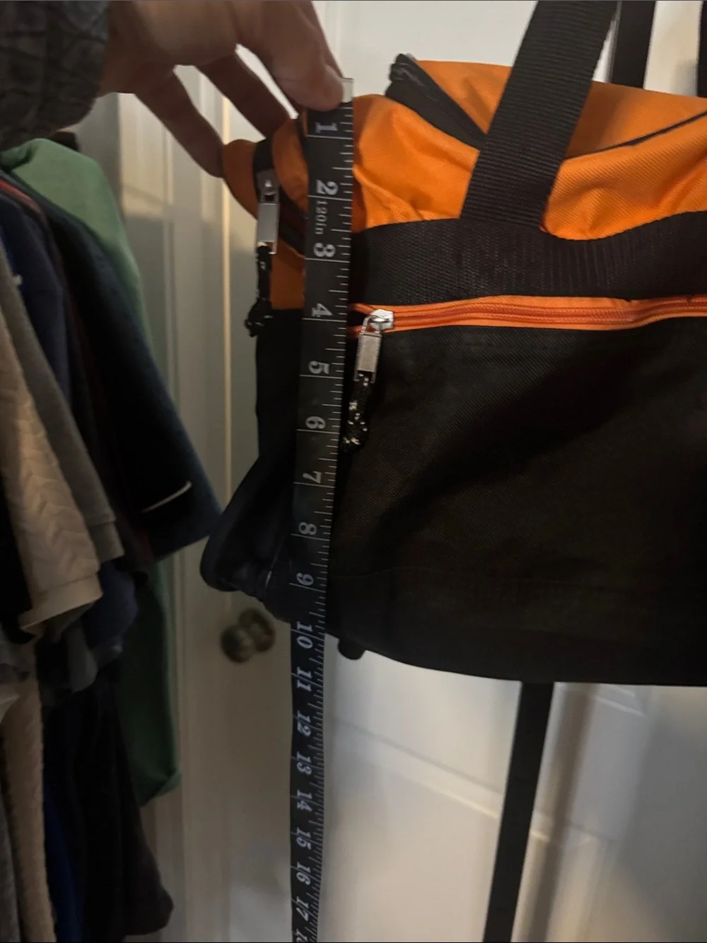 Men's Black and Orange Everyday Duffel Bag